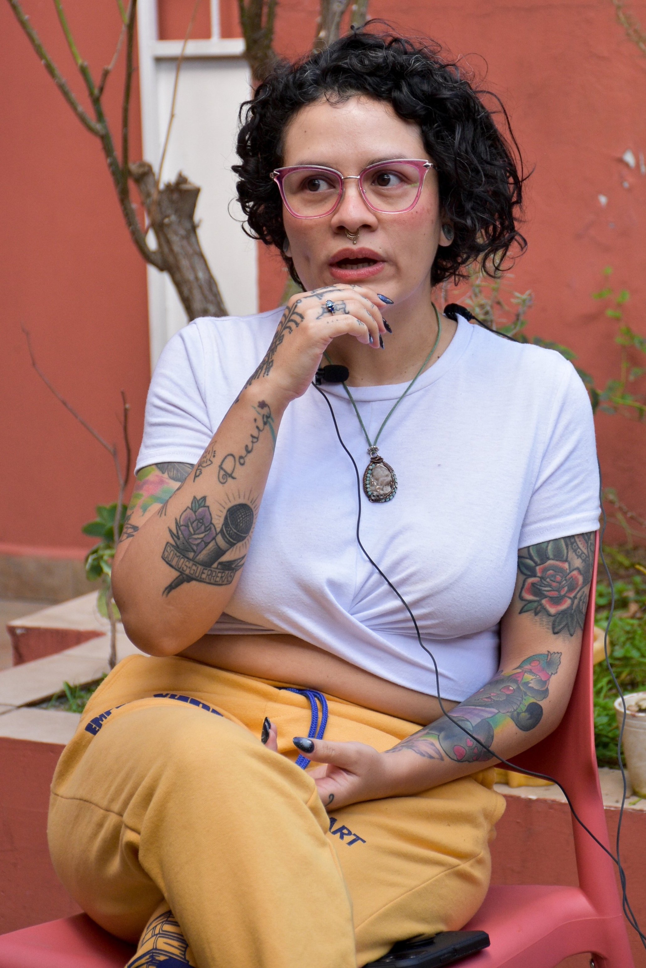  Rebeca Lane compartiendo sus reflexiones. Fotografía: Karen Lara 