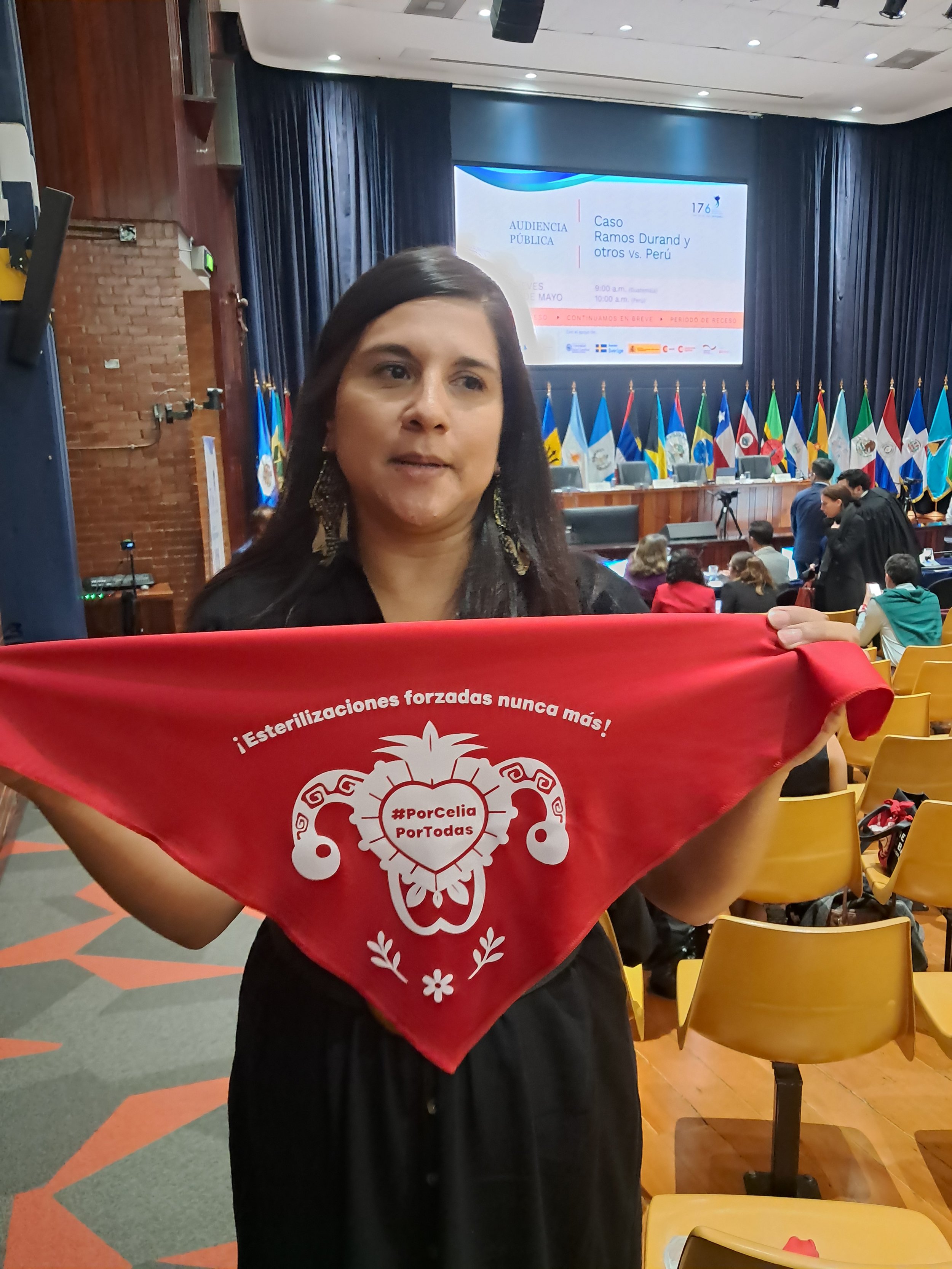  Pie de foto: Activistas por los derechos humanos portaban la pañoleta con la leyenda #PorCeliaPorTodas. Foto: Violeta Cetino 