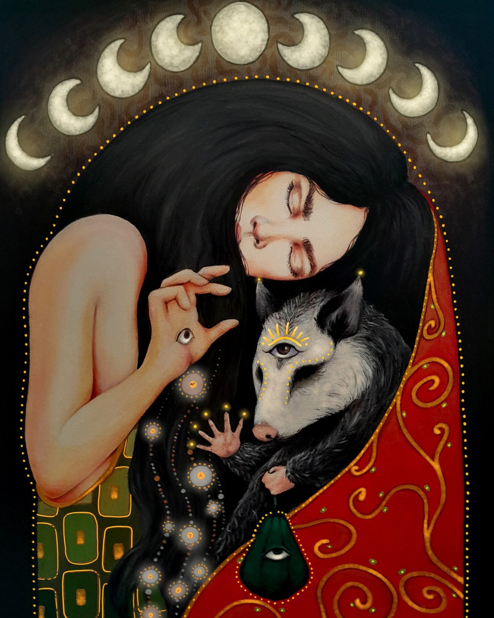  Título de la obra Luna Mística del artista palenciano Daniel Lemus. Es una representación de las características sobrenaturales atribuidas a la luna y su capacidad de propiciar la vida (de seres vivos y buenas cosechas). 