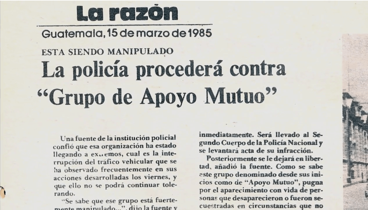  Recorte de 1985. Foto: Documental «El Eco del Dolor de Muchas Voces». 