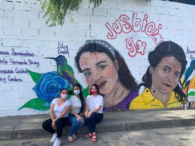  El mural en memoria a Litzy Cordón previo a que fuera borrado. / Fotografía: cortesía 