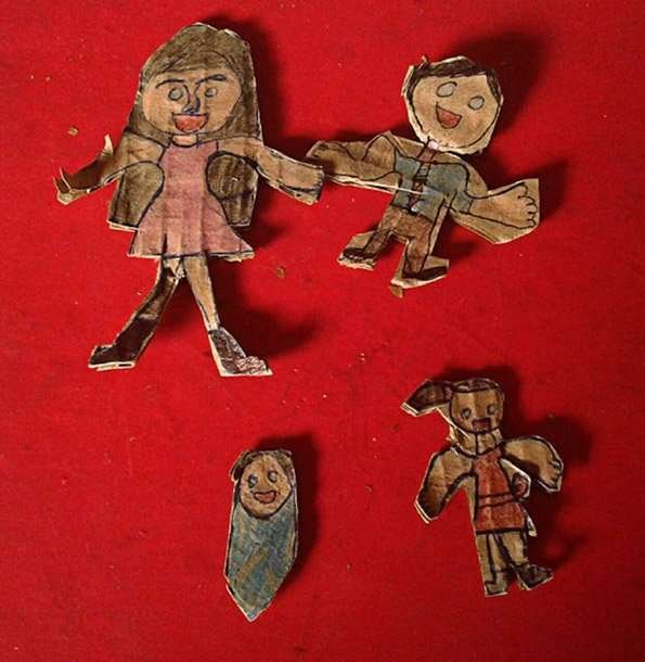 Arte: Angela Mariluz Francisco Diego y Damaris Magdalena Francisco Diego — niñas q´anjob´al de Santa Eulalia, Huehuetenango.