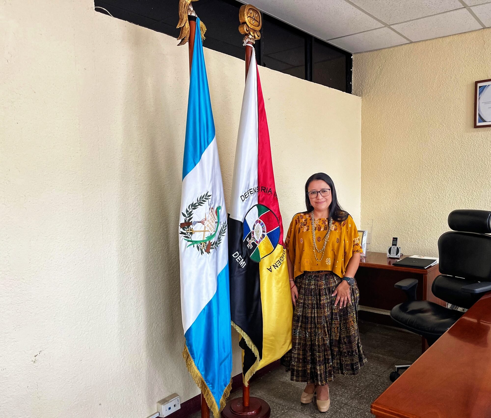  María Xol en la sede central de DEMI. Foto de Derik Mazariegos 