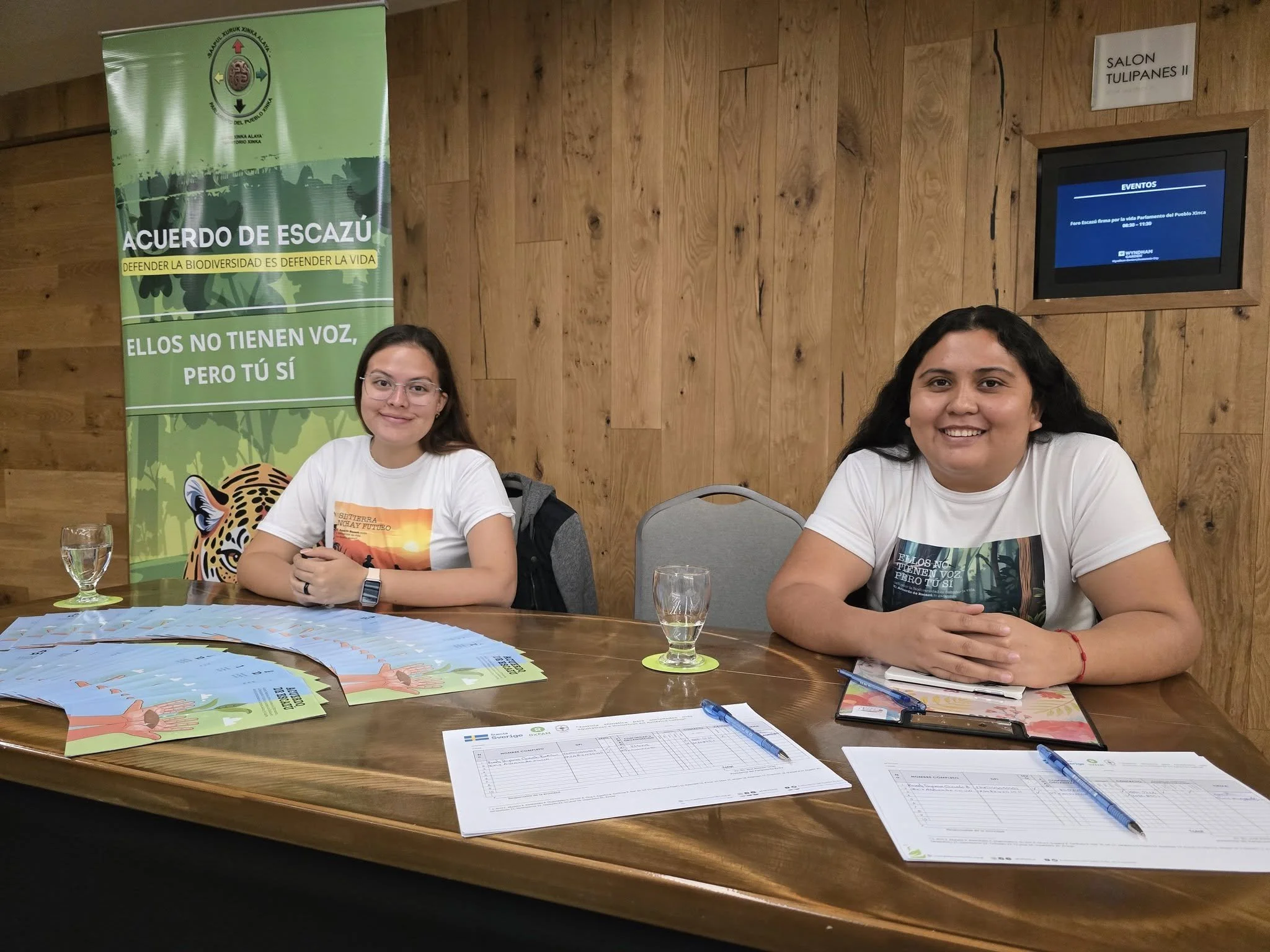  Jóvenes Xinkas participan en un foro para promover el Acuerdo de Escazú. Foto Parlamento Xinka 