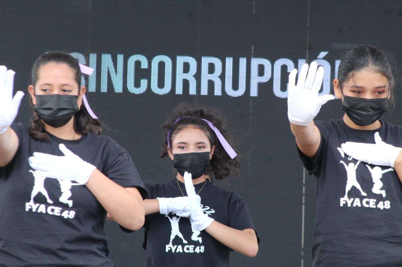  A través del arte, las juventudes nombraron la precaria situación de las niñas en Guatemala. Foto: Juan Rosales 