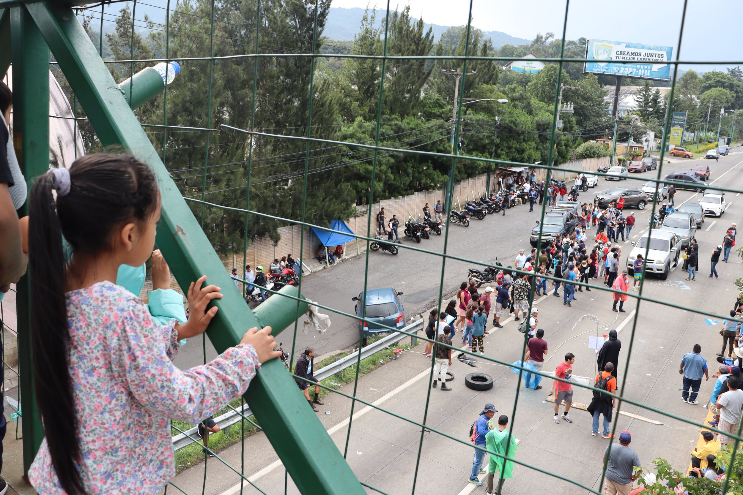  Por primera vez en el kilómetro 19, Mixco Lo de Coy, se sostiene un paro de carretera. Crédito Andina Ayala 