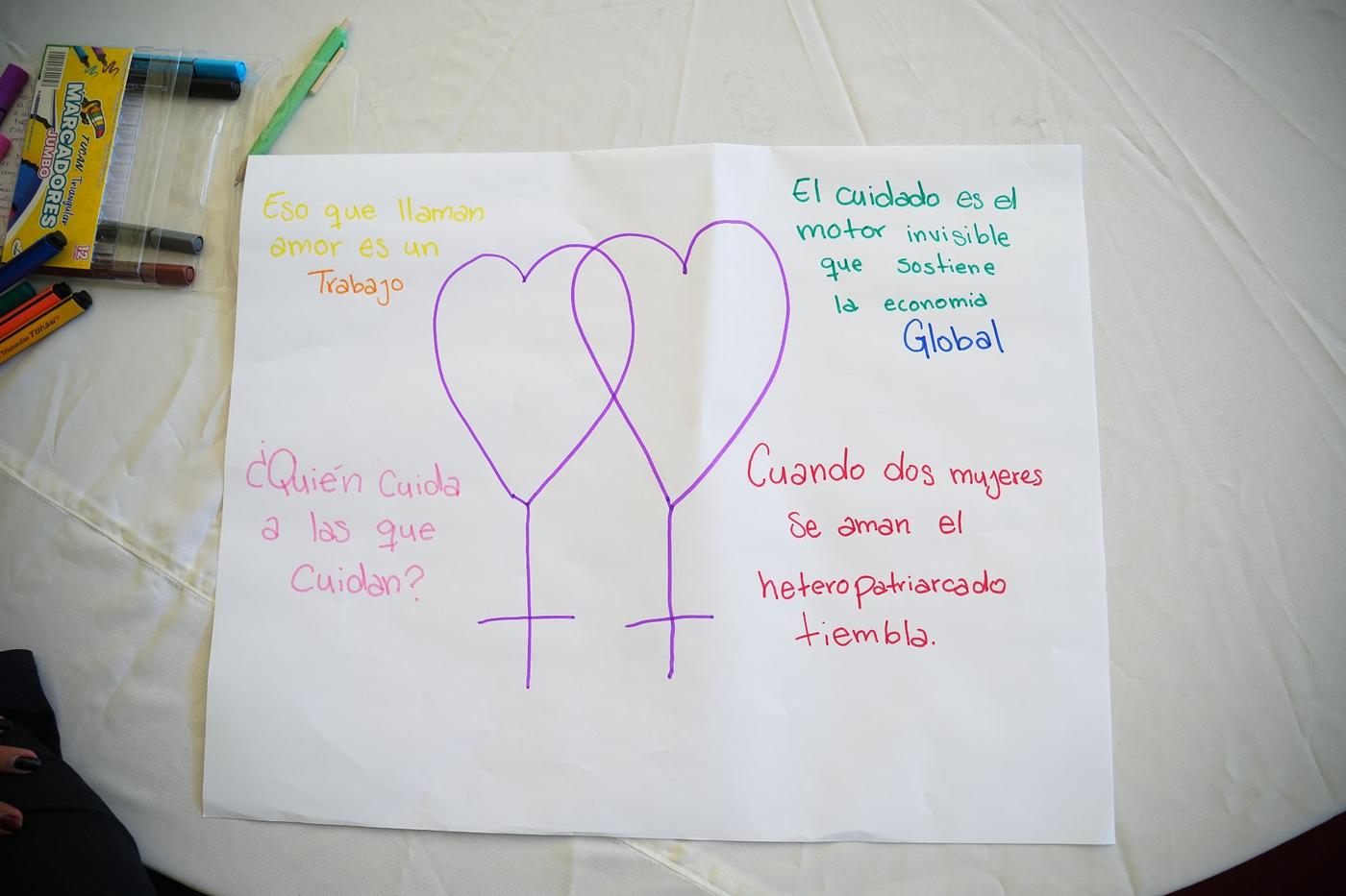 Dibujo de dos corazones entrelazados.